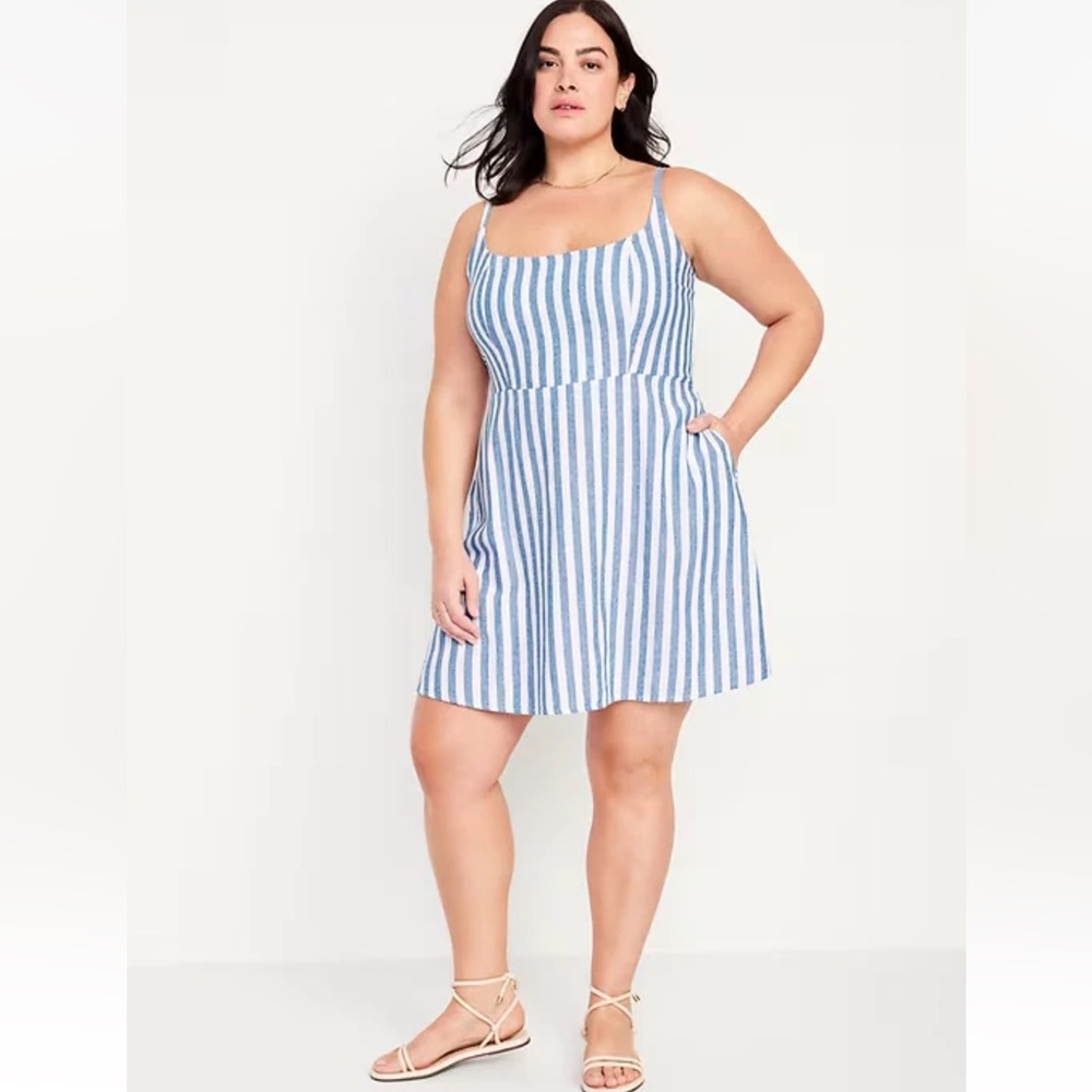 Old Navy Blue and White Striped Dress size XL